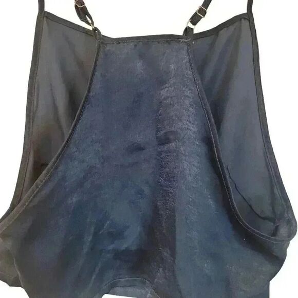 Missguided Women's Steel Blue Shiny Poly Satin Camisole w Adj Straps - Picture 5 of 5